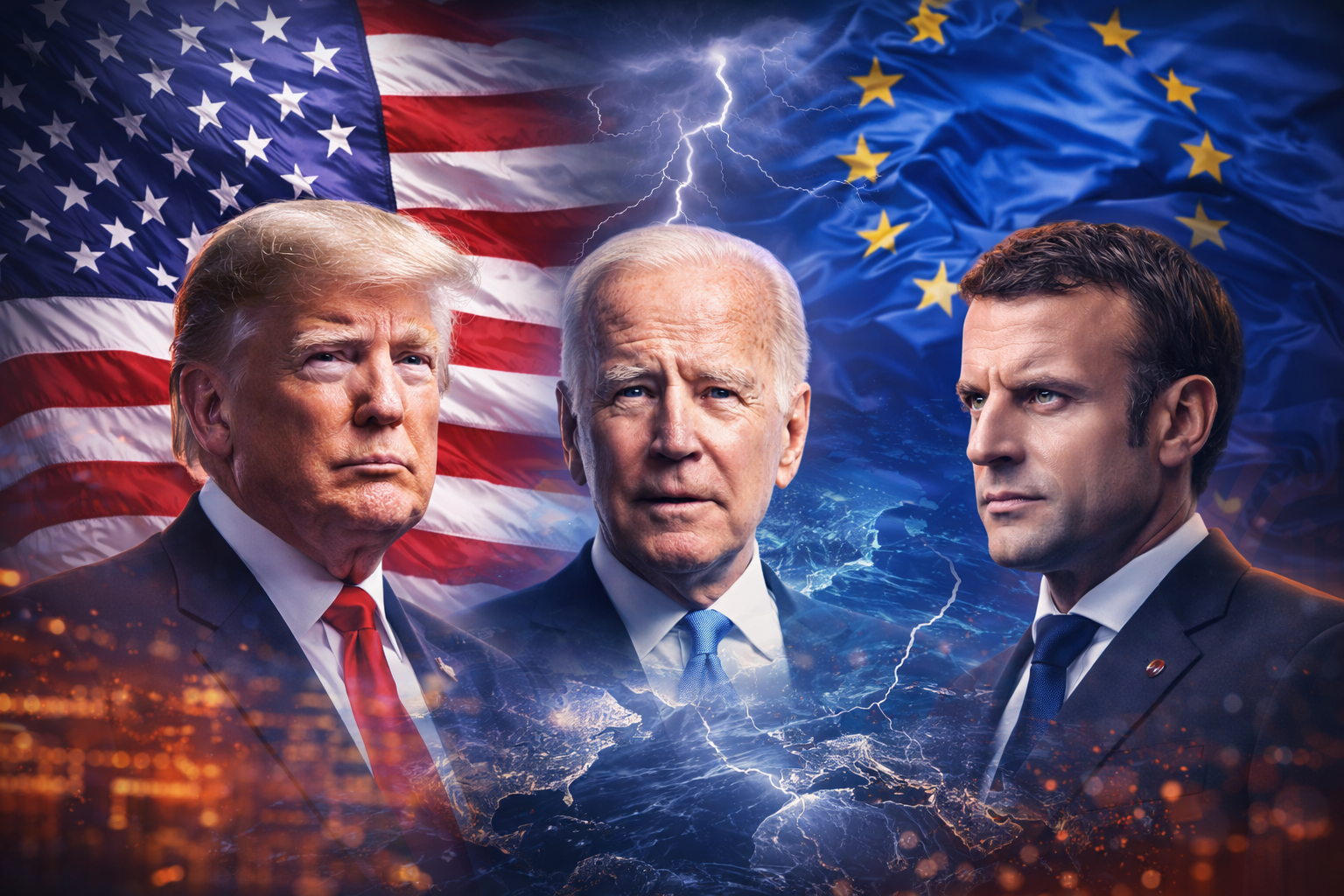 Trump, Biden und Macron